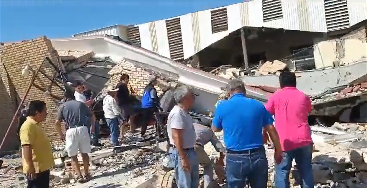 Iglesia derrumbada en Tamaulipas