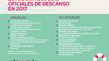 Dias festivos 2017 en la CDMX