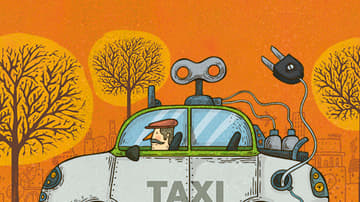 A partir de este año, quienes quieran renovar una concesión de Taxis en la CDMX tendrán que comprar un auto híbrido o eléctrico. Arte, Alberto Montt.