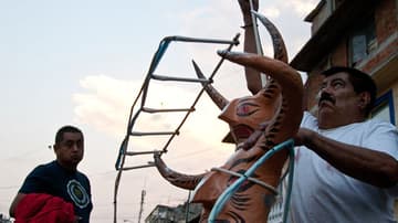 La quema del Judas de la Merced Balbuena es la más grande de la CDMX