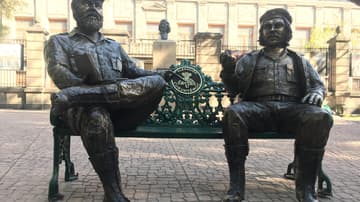 banca del "Che" Guevara y Fidel Castro