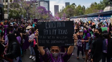 Foto tomada durante la marcha del 8M en la CDMX