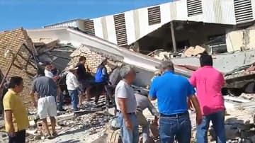 Iglesia derrumbada en Tamaulipas